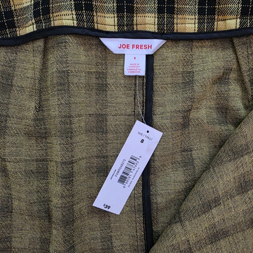 NWT - Joe Fresh - Yellow Plaid Skirt - Size 8 - Picture 6 of 7